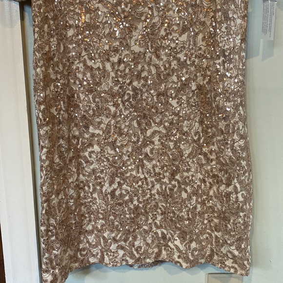 Alex Evenings Short Cocktail Sequins Dress-Ivory/Taupe-Women’s Size 14-NWT! - Picture 4 of 15